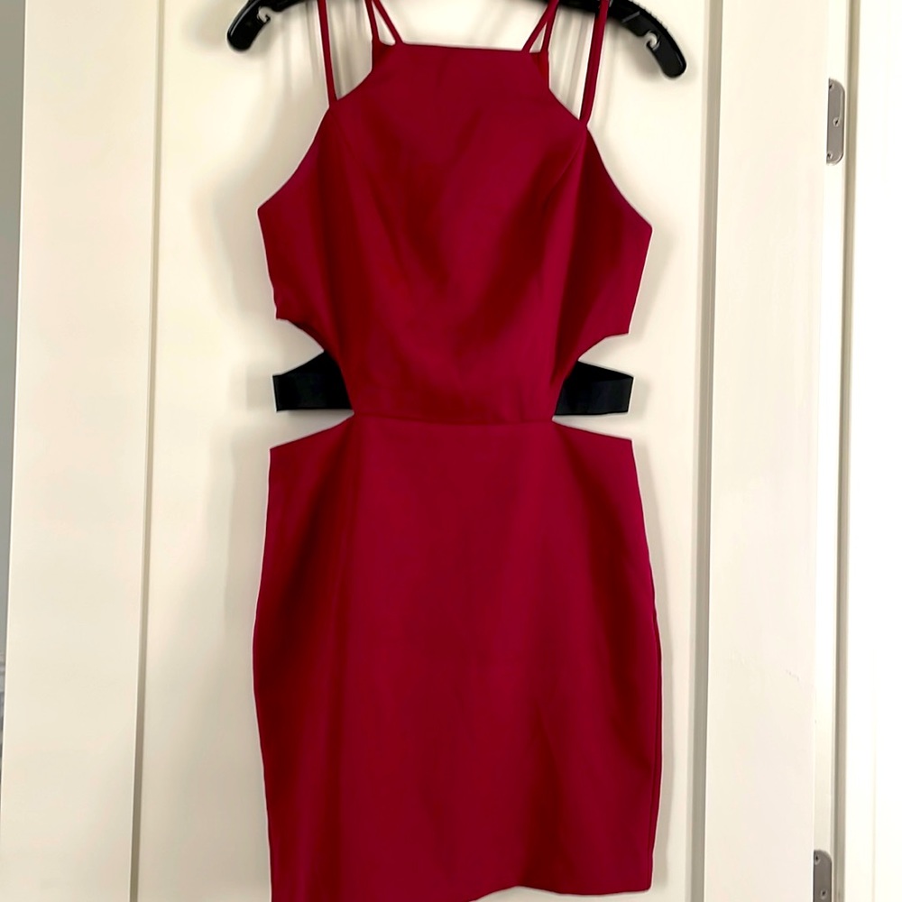 Maroon cut out dress